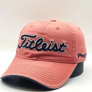 TITLEIST Hat Cap Strapback Coral Pink One Size Footjoy FJ Pro V1 Dad Cap